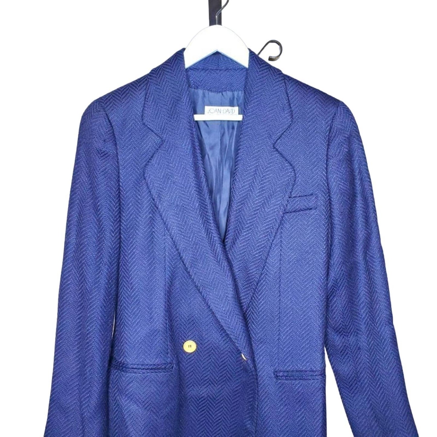 Joan & David Navy Blue Two Button Blazer, Made in Italy, Size 8