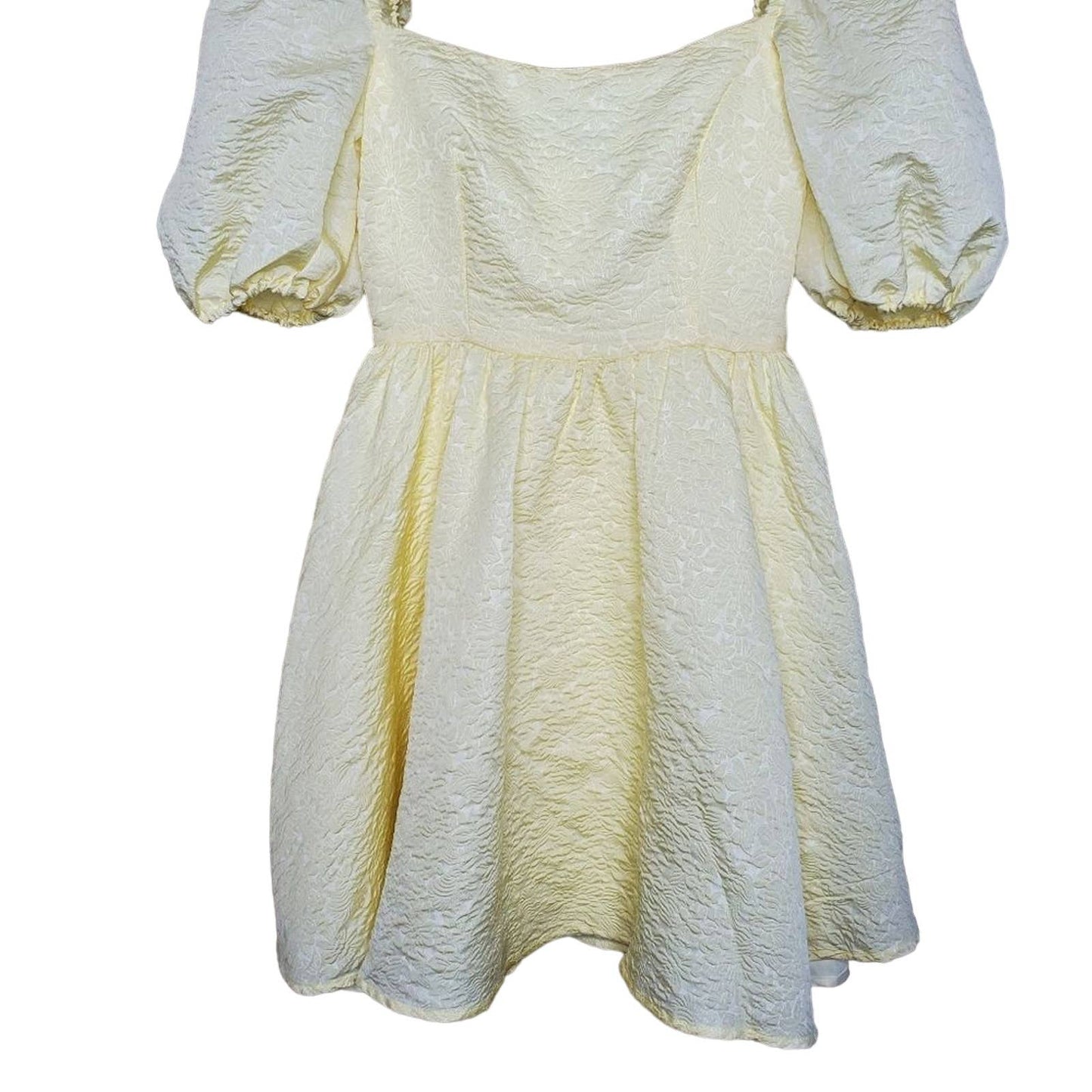 NEW Bardot Puff Sleeve Yellow Mini Dress, Size XXS/UK6/US0-2