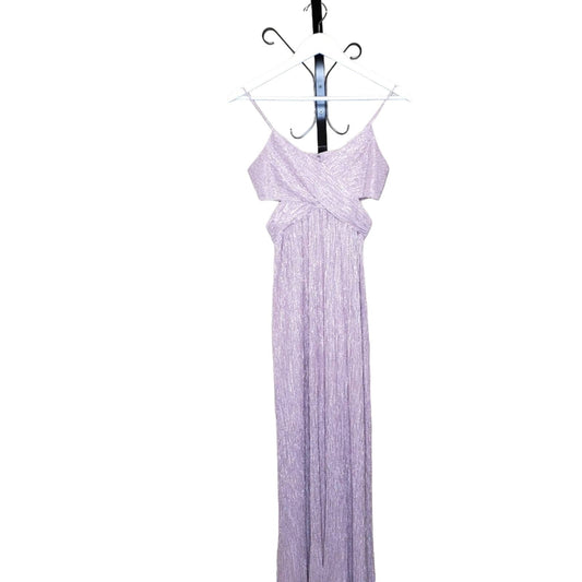 Intermix Lavender Silver Sparkle Spaghetti Strap Dress with Side Cutouts, Size 0
