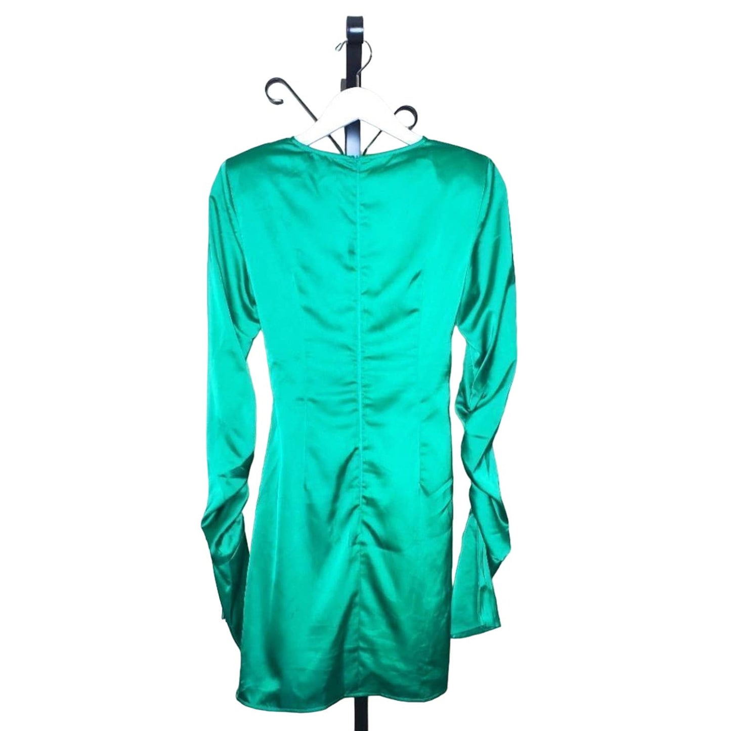 Pretty Little Thing Emerald Green Long Sleeve Cutout Mini Dress, Size 4
