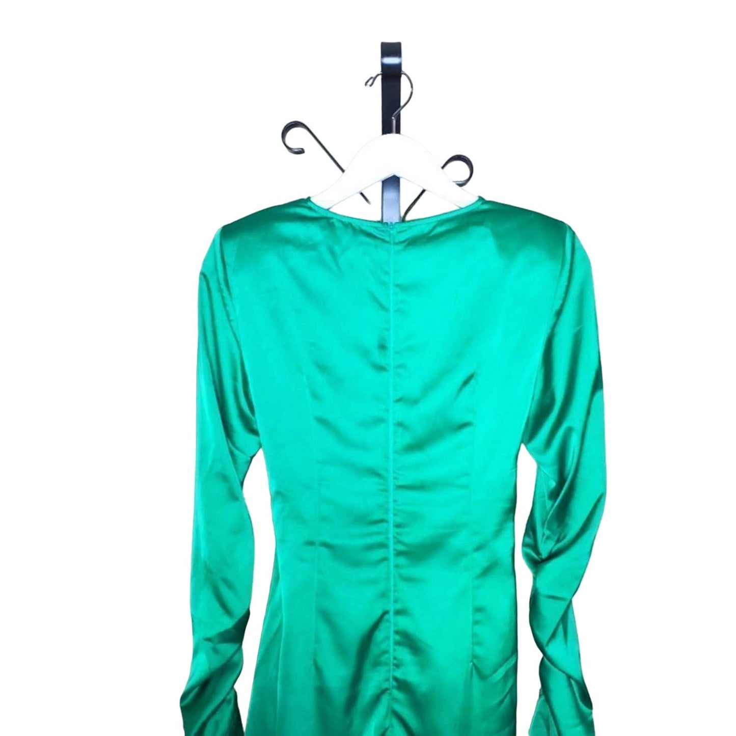 Pretty Little Thing Emerald Green Long Sleeve Cutout Mini Dress, Size 4