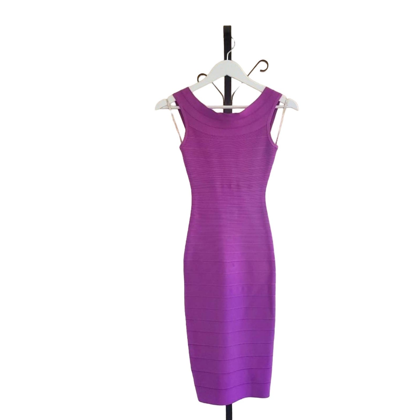 HERVE LEGER Deep Lavender Bodycon Bandage Dress, Size XXS