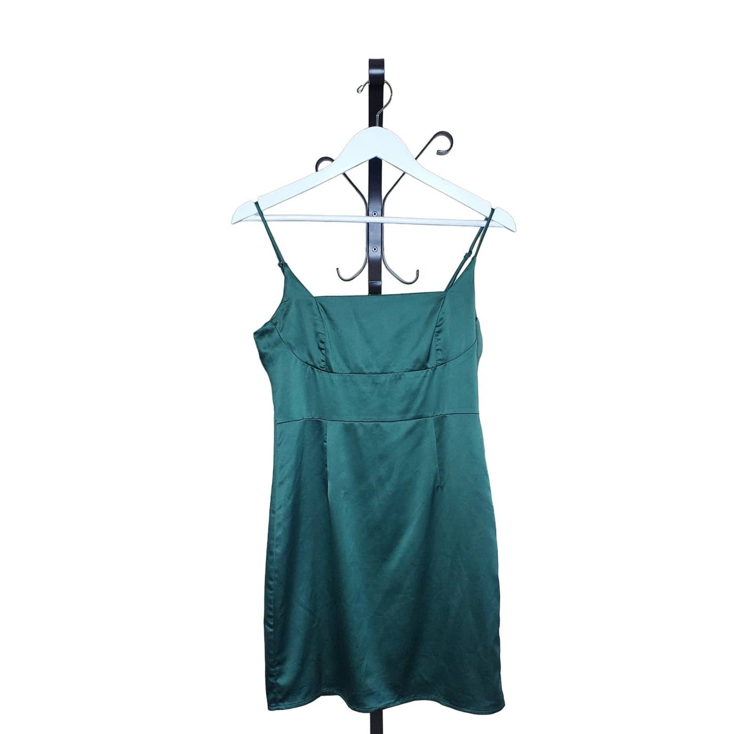 NEW Lovely Day Spaghetti Strap Hunter Green Mini Dress, Size Medium