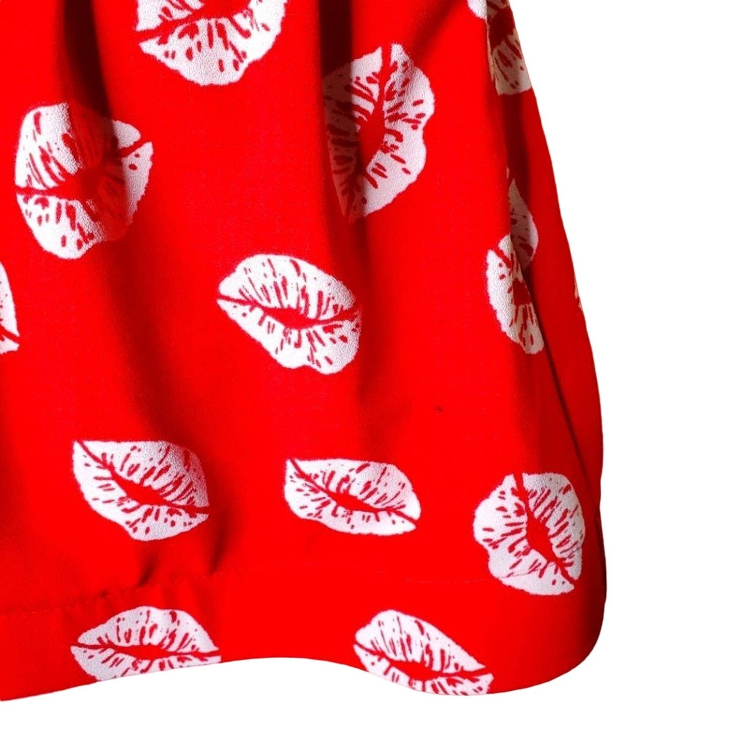 Sam Edelman Red with Cream Lips Bubble Skirt Set, Small Size 2
